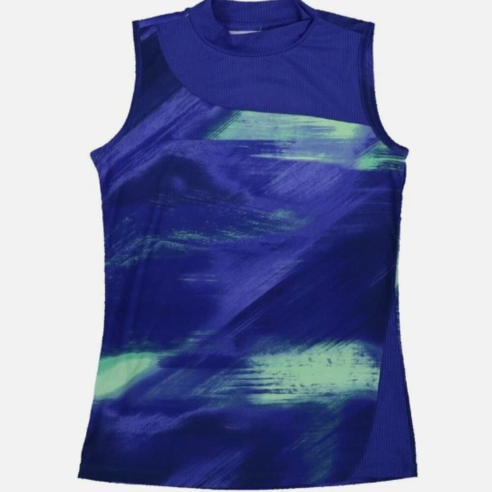 PGA Tour Women's Abstract Print Top | Sleeveless | Moisture Wicking Top | Size L